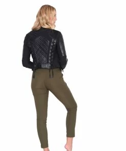 Blanc Noir Quilted Faux Leather Moto Jacket Jackets