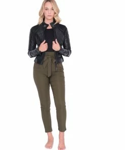 Blanc Noir Quilted Faux Leather Moto Jacket Jackets