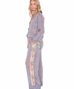 Aratta Bottoms Striped And Floral Pajama Pants
