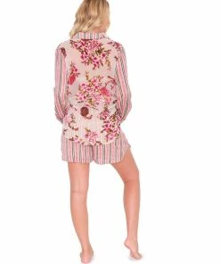 Aratta Pink Striped Pajama Shorts Bottoms