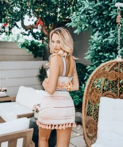 Saylor Pink Tassel Crop Top Tops