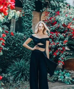 Jet Set Diaries Bottoms Black Sash Pants