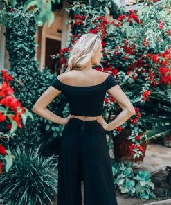 Jet Set Diaries Bottoms Black Sash Pants