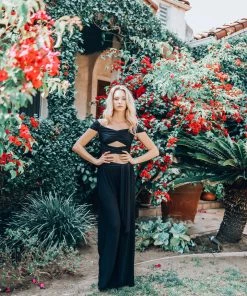 Jet Set Diaries Bottoms Black Sash Pants