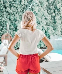 Line N Dot Red Short Shorts Bottoms