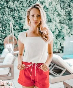 Line N Dot Red Short Shorts Bottoms