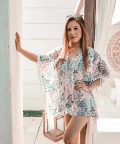 Taj Short Fringe Coverup Tops