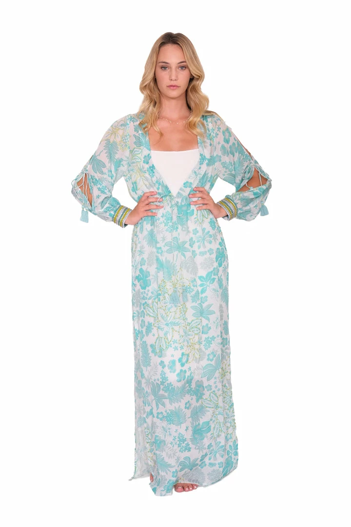 Taj Maxi Cover Up With Tassels Swim 7 Taj Maxi Cover Up With Tassels Swim