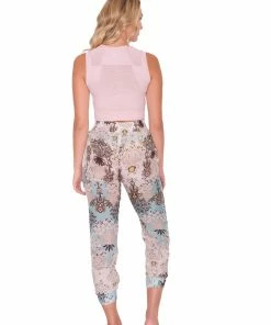 Bottoms Taj Silky Patterned Jogger Pant 19 Bottoms Taj Silky Patterned Jogger Pant