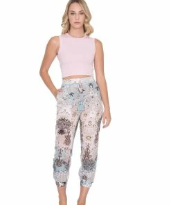 Bottoms Taj Silky Patterned Jogger Pant 16 Bottoms Taj Silky Patterned Jogger Pant