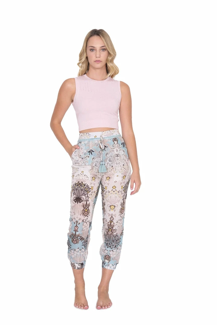 Bottoms Taj Silky Patterned Jogger Pant 8 Bottoms Taj Silky Patterned Jogger Pant