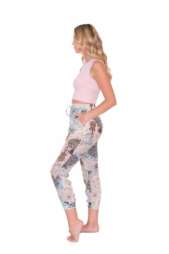 Bottoms Taj Silky Patterned Jogger Pant 10 Bottoms Taj Silky Patterned Jogger Pant