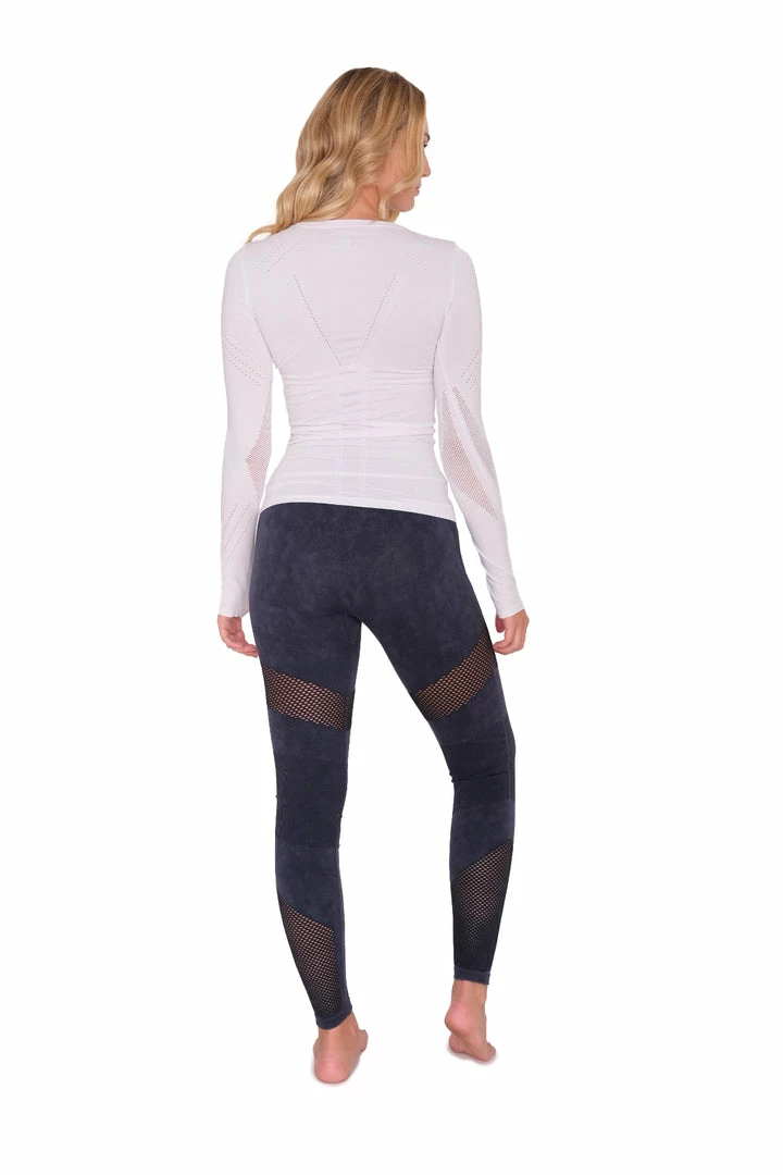 Blanc Noir Long Sleeve Top With Mesh Detail White Activewear 11 Blanc Noir Long Sleeve Top With Mesh Detail White Activewear