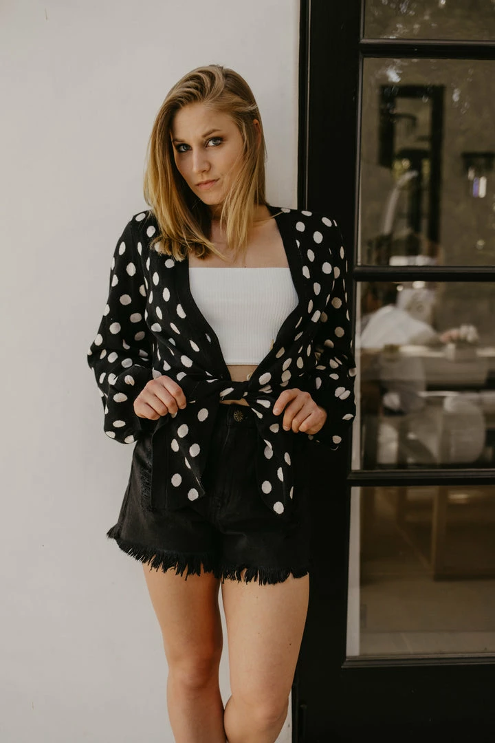 Le Rumi Tops Polka Dot Tie Sweater 4 Le Rumi Tops Polka Dot Tie Sweater