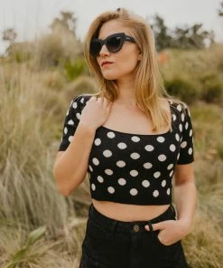 Le Rumi Polka Dot Sweater Top