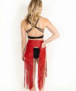 Alexa Stone Accessories Leather Belt With Fringe Red 13 Alexa Stone Accessories Leather Belt With Fringe Red