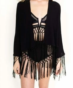 EastNWest Label Outerwear Fringe Jacket Black 13 EastNWest Label Outerwear Fringe Jacket Black