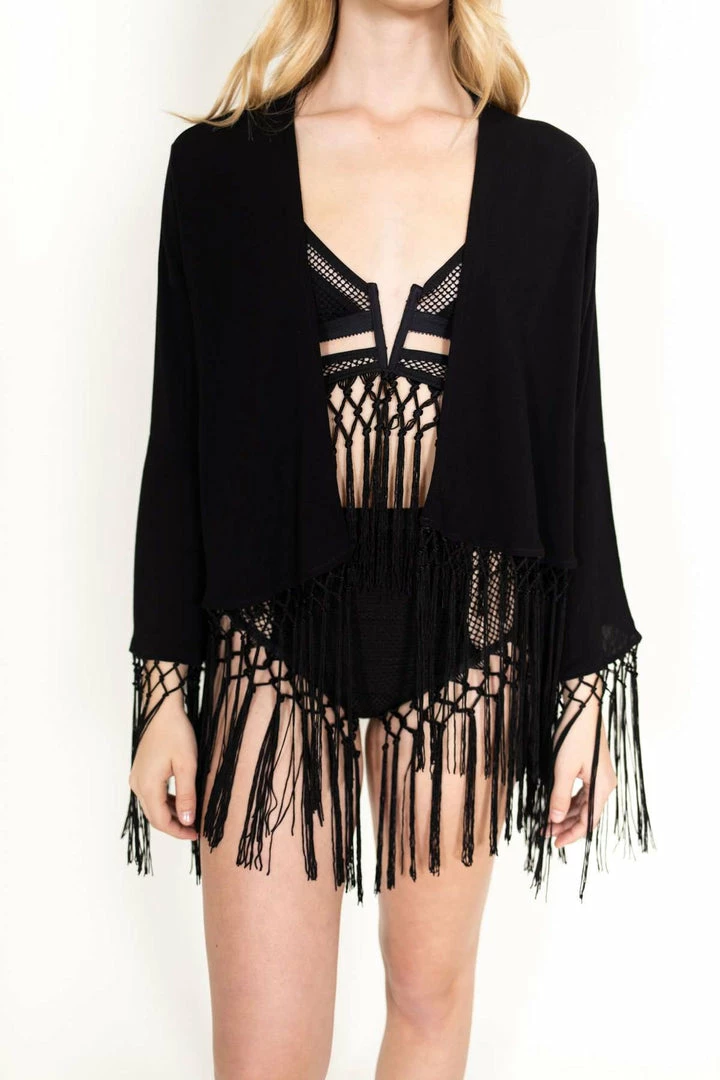 EastNWest Label Outerwear Fringe Jacket Black 7 EastNWest Label Outerwear Fringe Jacket Black