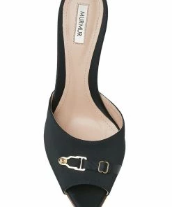 Murmur Black Satin Heels