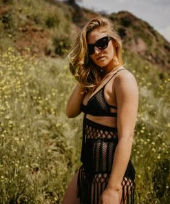 EastNWest Label Black Fringe Undies