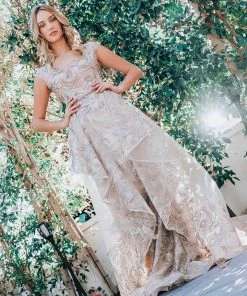 Hermz Dresses Beaded Gown With Removable Tulle Skirt