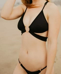 EastNWest Label Bikini Black Bottom