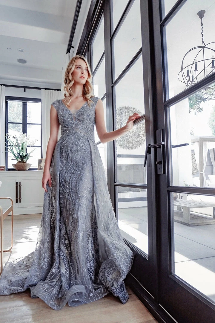 Hermz Blue Embroidered Gown 5 Hermz Blue Embroidered Gown