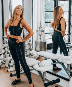 Glyder Activewear Black & White Contrast Yoga Pants