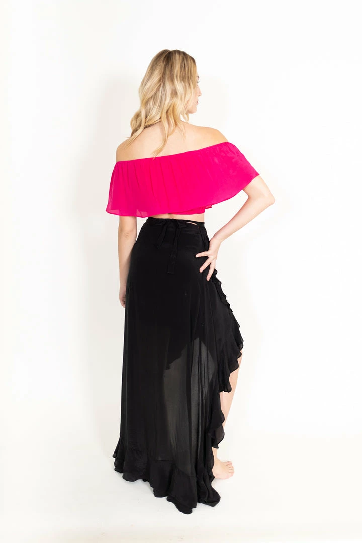 Shahida Parides Ruffle Crop Top Fuchsia 7 Shahida Parides Ruffle Crop Top Fuchsia