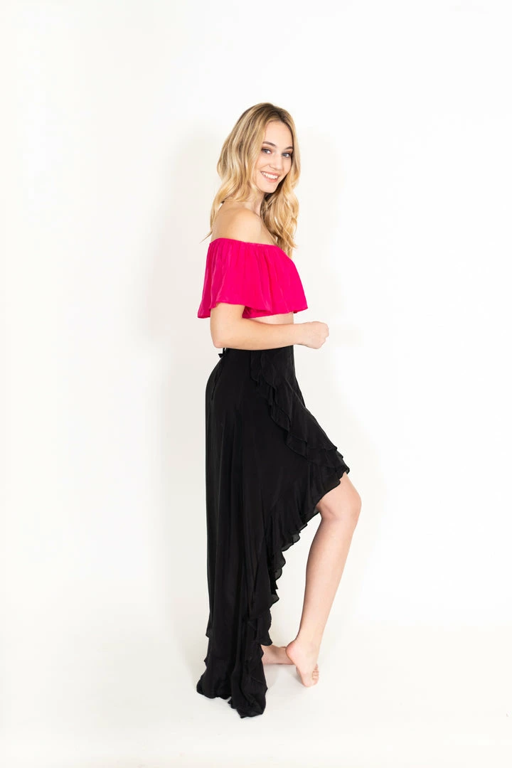 Shahida Parides Ruffle Crop Top Fuchsia 6 Shahida Parides Ruffle Crop Top Fuchsia