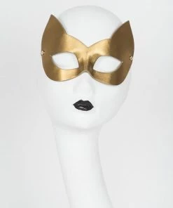 Fraulein Kink Lingerie Gold Kitten Mask With Swarovski Crystals