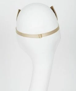 Fraulein Kink Lingerie Gold Kitten Mask With Swarovski Crystals