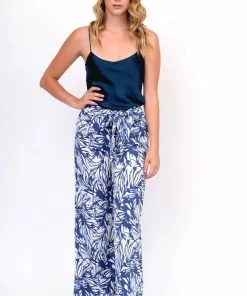 Samantha Eng Navy Blue Silk Cami Top