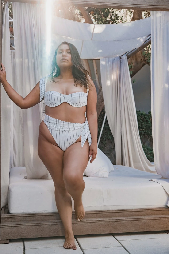 Same Swim Cream Pinstripe Bikini Bottom 5 Same Swim Cream Pinstripe Bikini Bottom