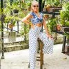 Azulu High Waisted Blue Polka Dot Pants