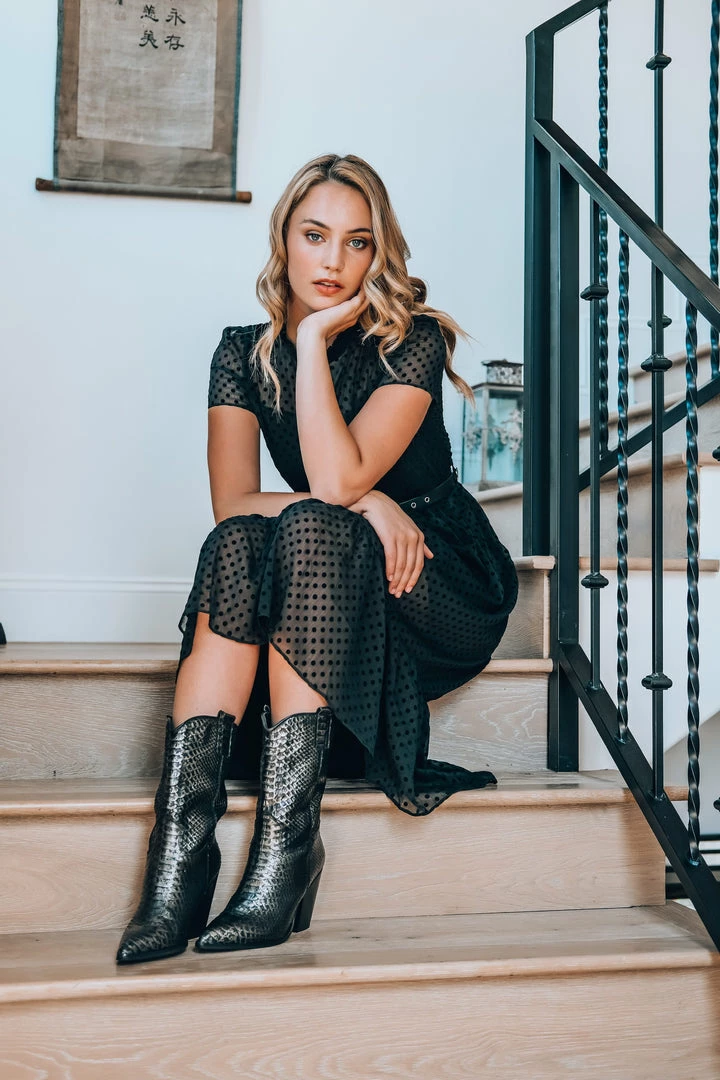 Q2 Black Snake Skin Boots Shoes 3 Q2 Black Snake Skin Boots Shoes