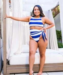 Same Navy & Cream Striped Tank Bikini Swim 17 Same Navy & Cream Striped Tank Bikini Swim