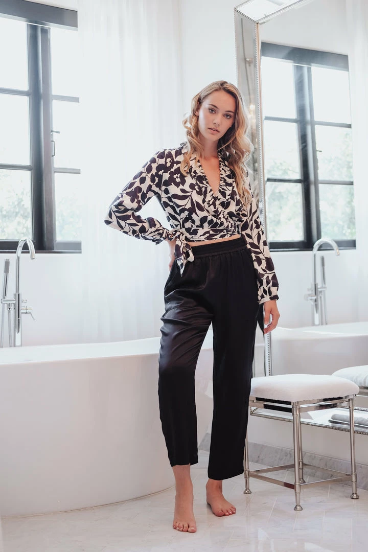 Beautiful Creature Bottoms Black Satin Lounge Pants 4 Beautiful Creature Bottoms Black Satin Lounge Pants