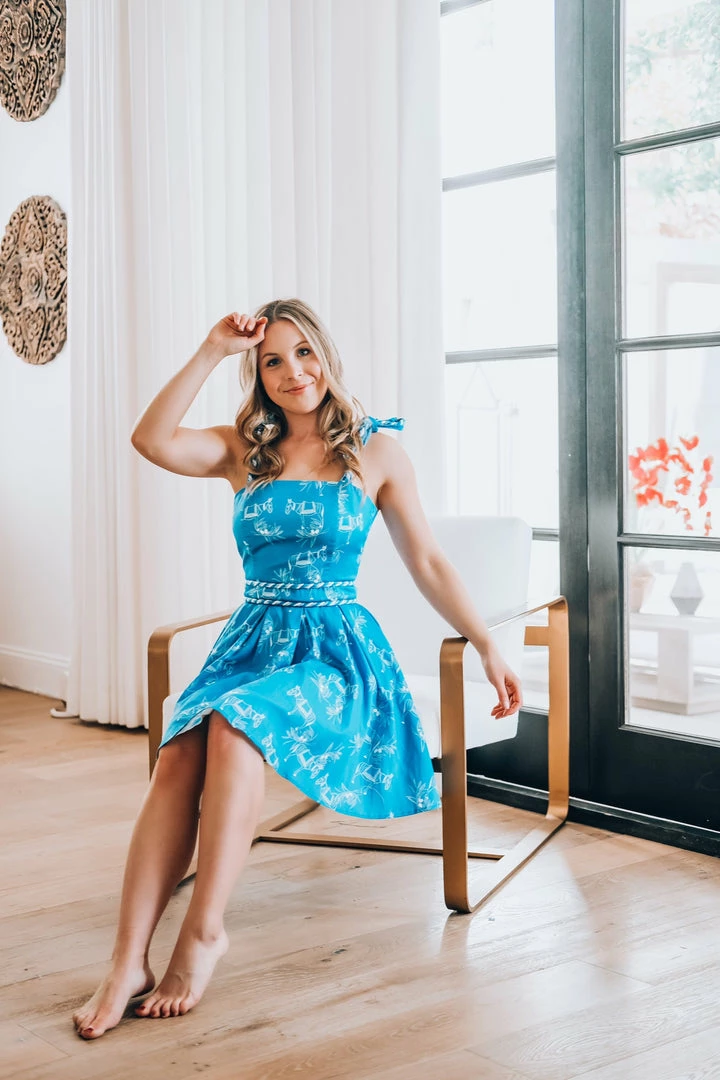 Azulu Dresses Blue El Burro Mini Dress 3 Azulu Dresses Blue El Burro Mini Dress