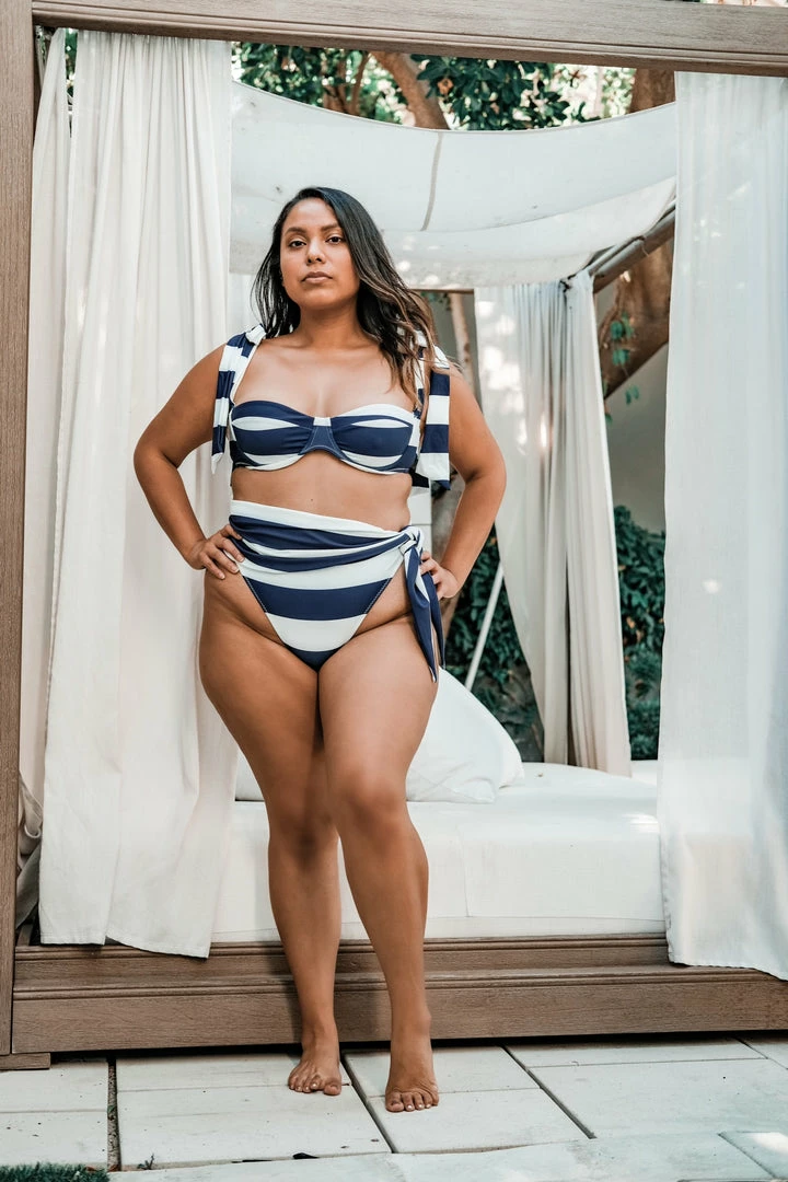 Same Navy & Cream Striped Bikini Top Swim 6 Same Navy & Cream Striped Bikini Top Swim