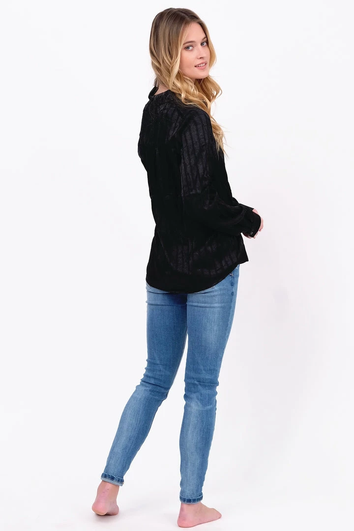 Q2 Tops Black Satin Long Sleeve Blouse 8 Q2 Tops Black Satin Long Sleeve Blouse