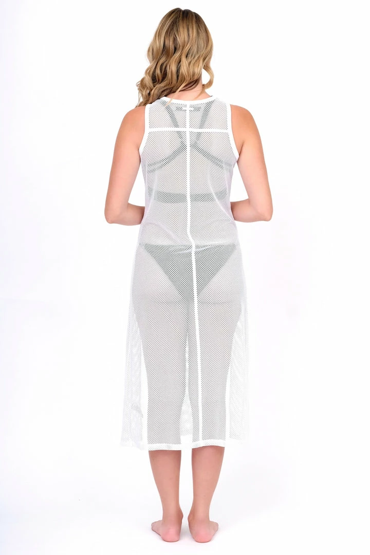 Blanc Noir Dresses White Mesh Tunic With Double Split 11 Blanc Noir Dresses White Mesh Tunic With Double Split