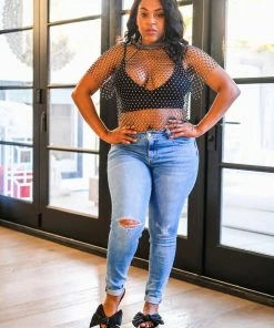 Western Fashion Inc Tops Sparkling Beaded Net Top