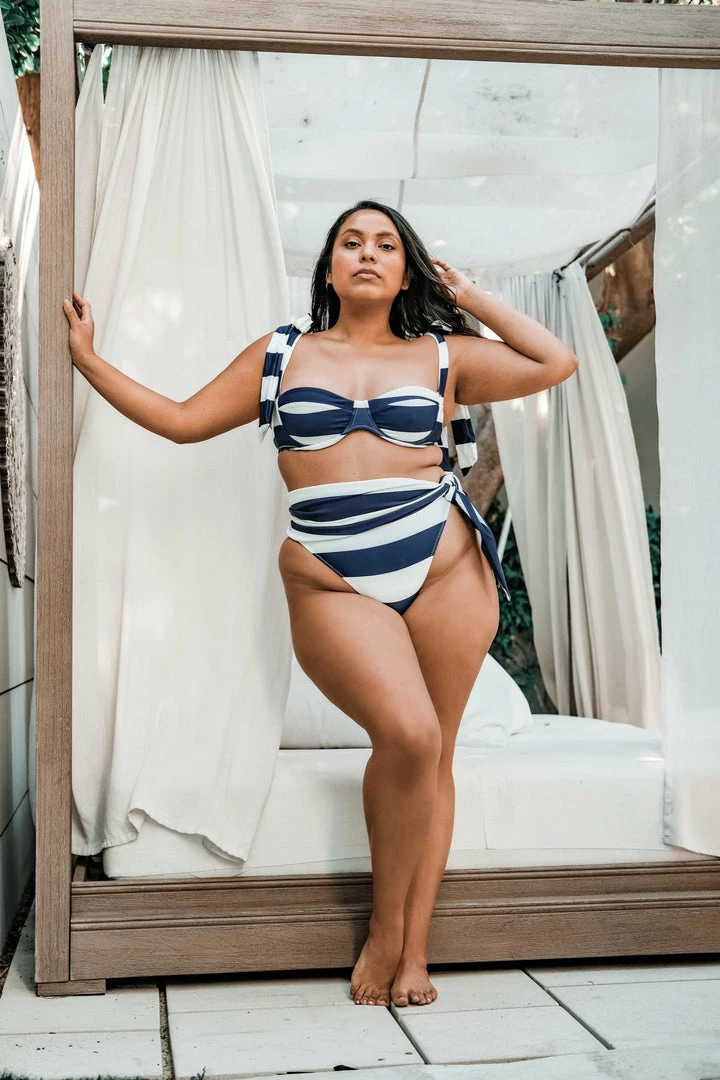 Same Navy & Cream Striped Bikini Top Swim 5 Same Navy & Cream Striped Bikini Top Swim
