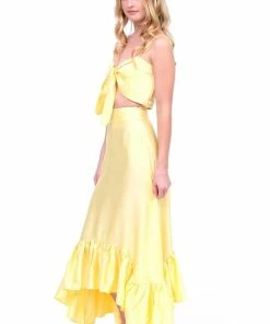 EastNWest Label Daffodil Yellow Tie Top Tops