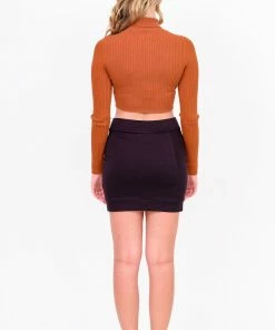 Samantha Eng Black French Terry Mini Skirt