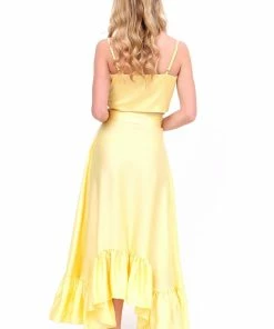 EastNWest Label Daffodil Yellow Tie Top Tops