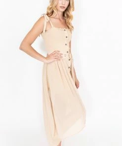EastNWest Label Mesh Belted Skirt Beige