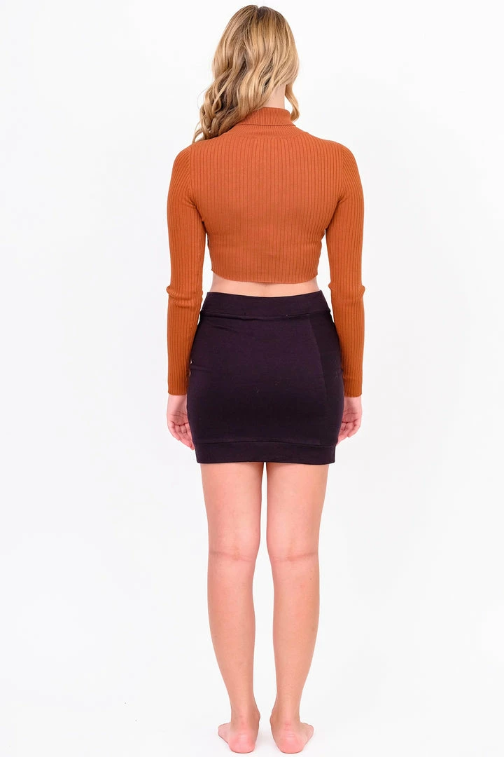 Hera Rust Ribbed Turtleneck Cropped Sweater 10 Hera Rust Ribbed Turtleneck Cropped Sweater