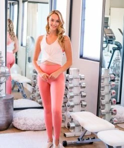 Glyder Blush Pink Twist Cropped Tank Activewear